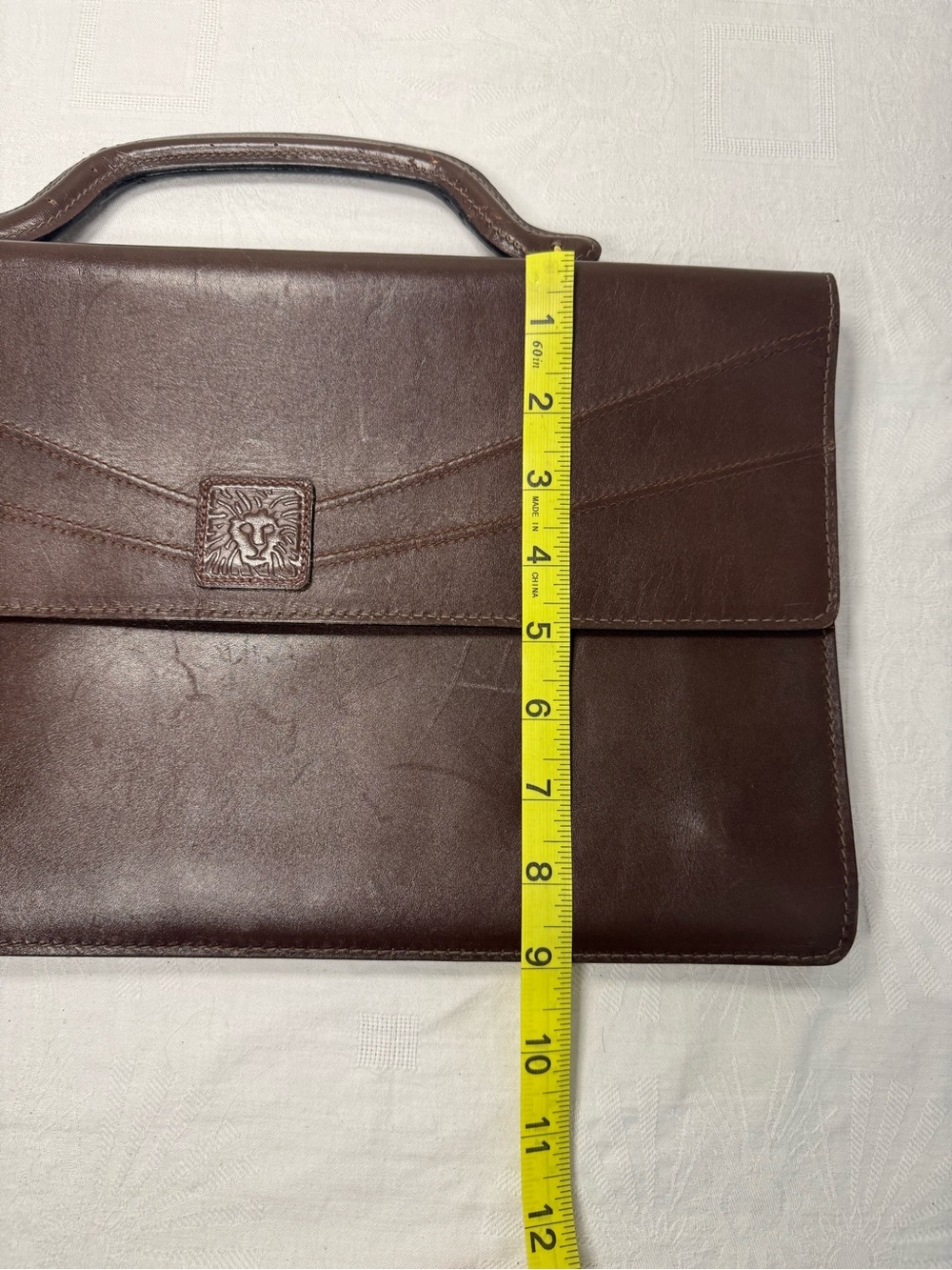Anne Klein for Calderon brown leather briefcase - Picture 6 of 16
